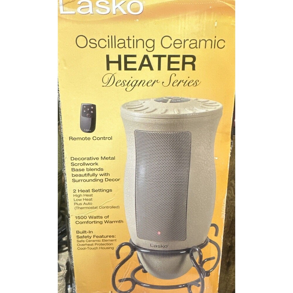 Lasko Ceramic Oscillating Space Heater w/ Remote Control Tested Working